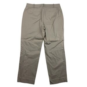 Talbots Khaki Chino Pants Flat Front 10 Ankle Straight Leg Rayon Nylon Stretch